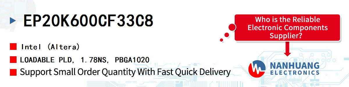 EP20K600CF33C8 Altera LOADABLE PLD, 1.78NS, PBGA1020