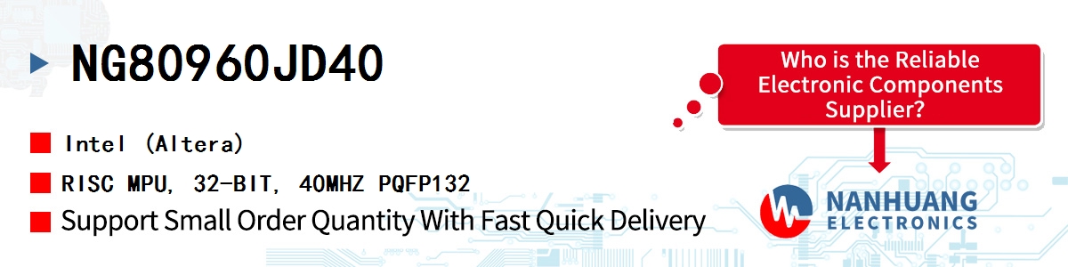 NG80960JD40 Altera RISC MPU, 32-BIT, 40MHZ PQFP132